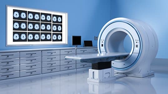3d rendering mri scan machine or magnetic resonance imaging scan device
