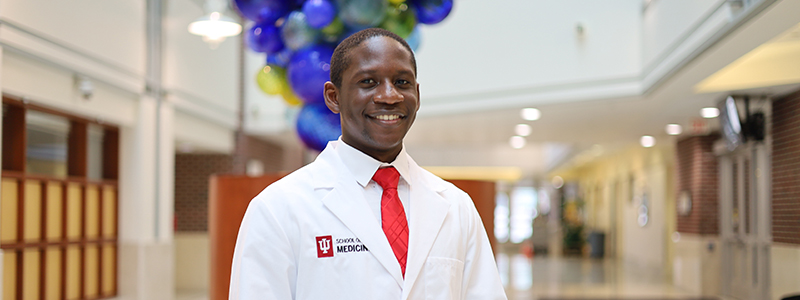 Mr. Mirindi Kabangu at the Indiana University School of Medicine. Photo courtesy of Mr. Mirindi Kabangu.