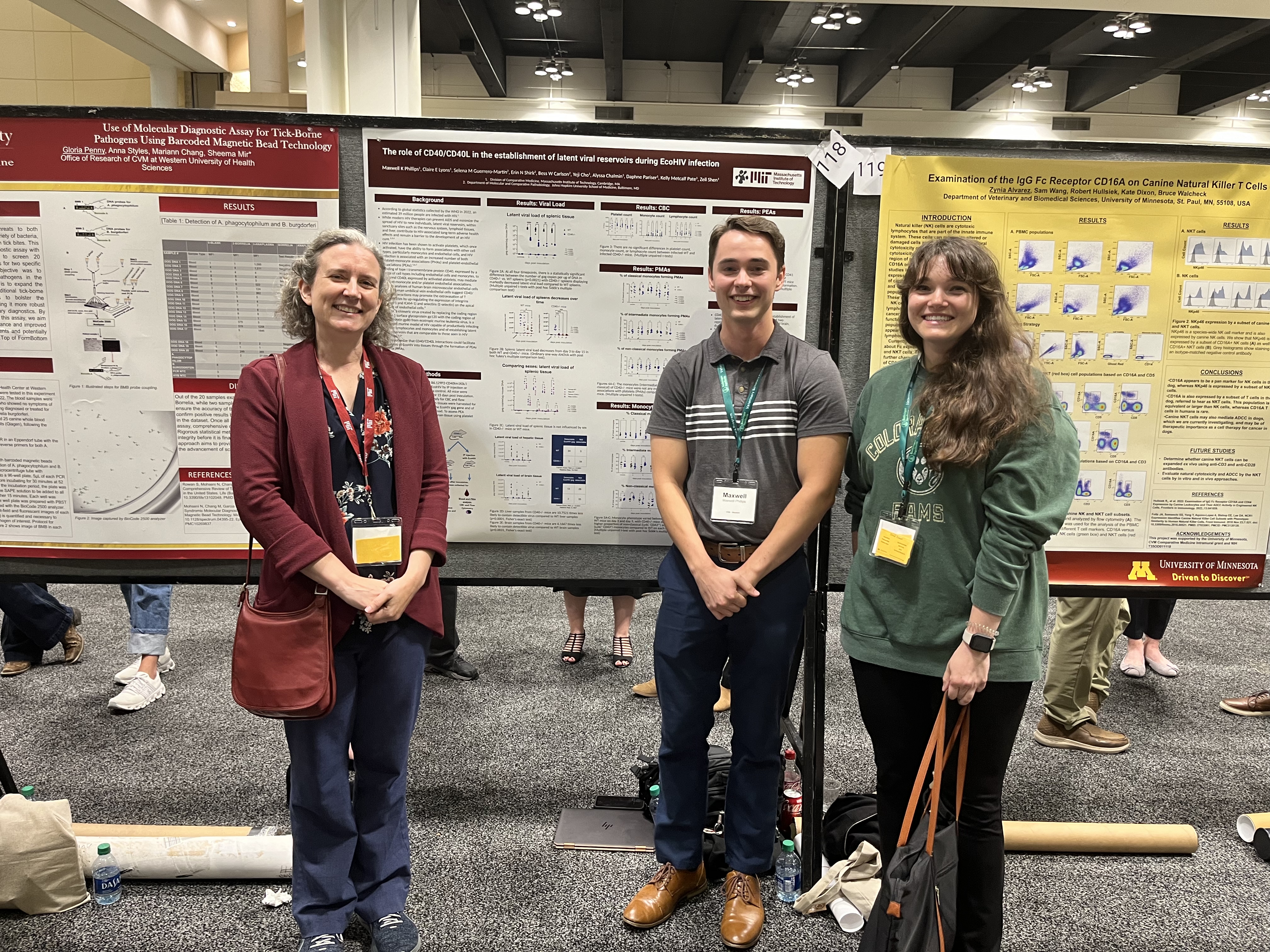 Researchers at a poster session.