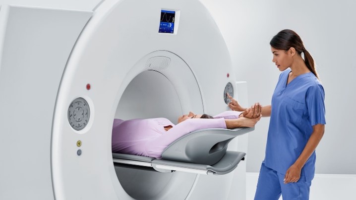 A person in an MRI scanner.