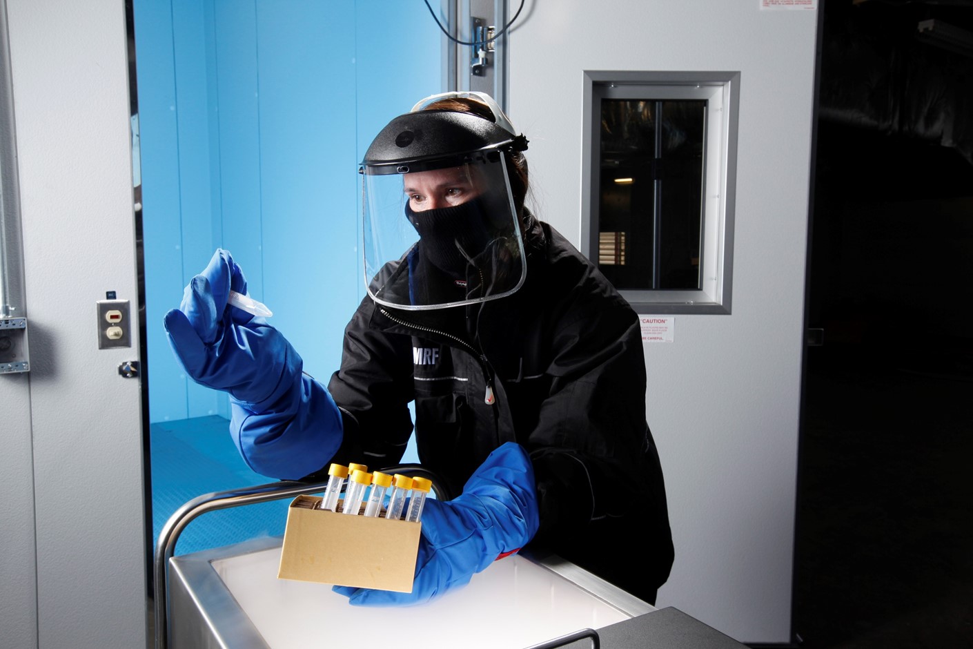 Researcher with Samples in the Biorepository