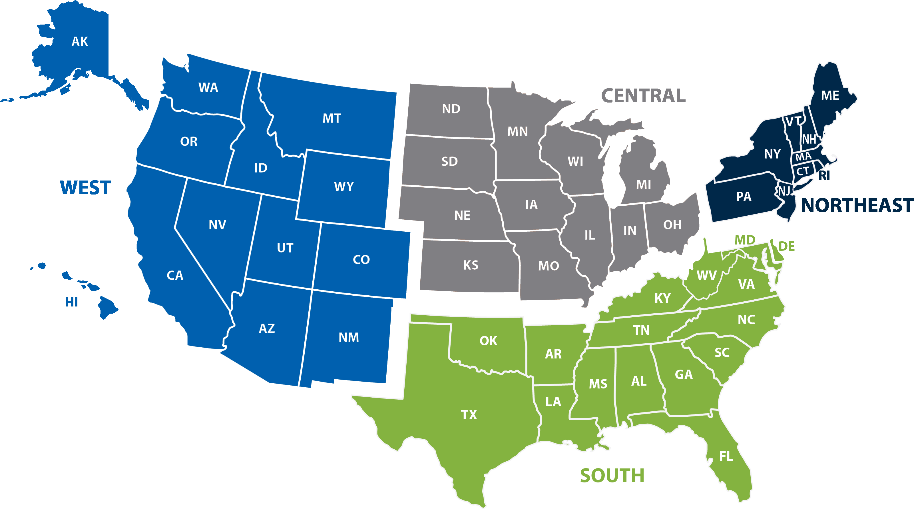 Map of the United States of America